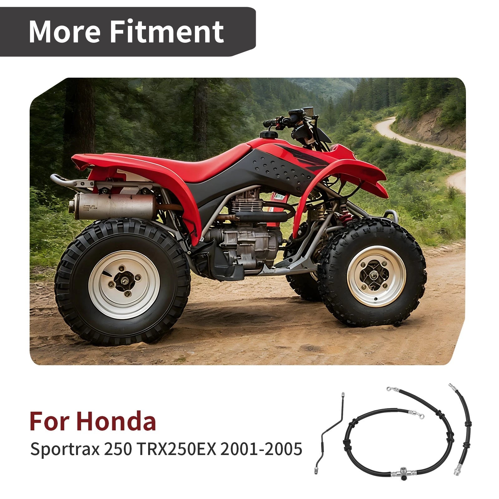 Front Upper Lower Brake Hose Line A+B & Pipe Kit for Honda Sportrax 250 (2001–2005)