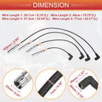 Set of 4 Spark Plug Wire Ignition Coil Cables No. 06A905430AK for Volkswagen Beetle 