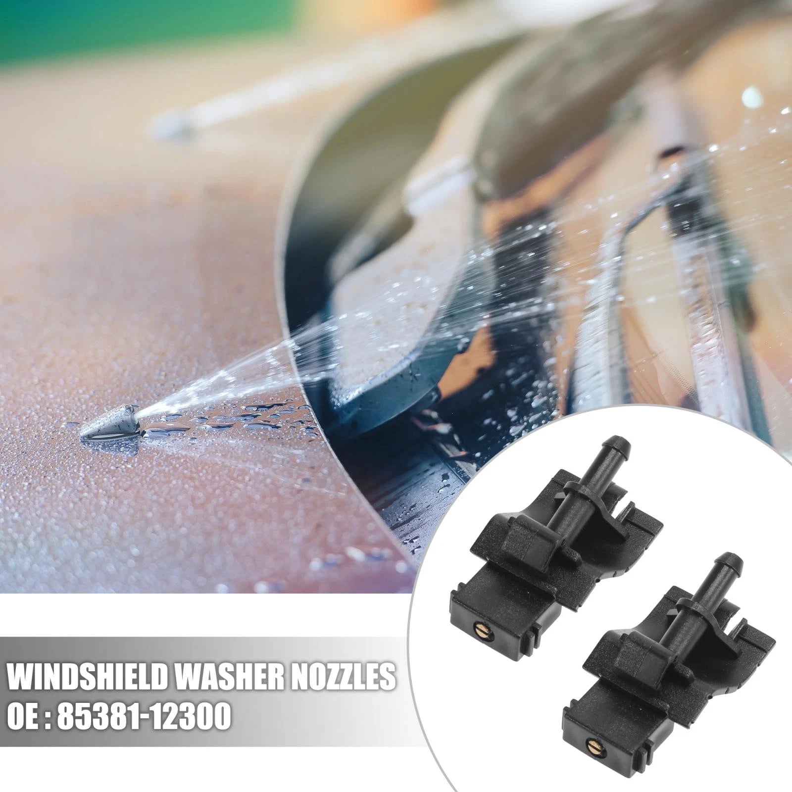 Set of 4 Front Windshield Washer Nozzles for Toyota Lexus (Replaces 85381-12300)