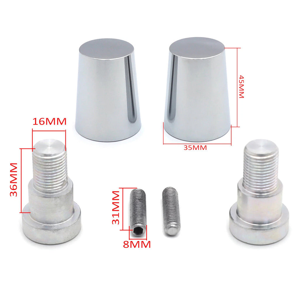 Set of 2 Billet Chrome Handle Bar Ends for Yamaha YZF600 FRZ600 (1996–2007)