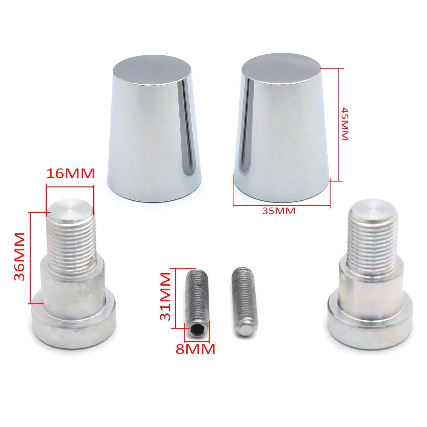 Set of 2 Billet Chrome Handle Bar Ends for Yamaha YZF600 FRZ600 (1996–2007)