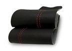 2PC Leather Armrest Door Panel Cover for Nissan 350Z Coupe (2006–2008) Red Stitch