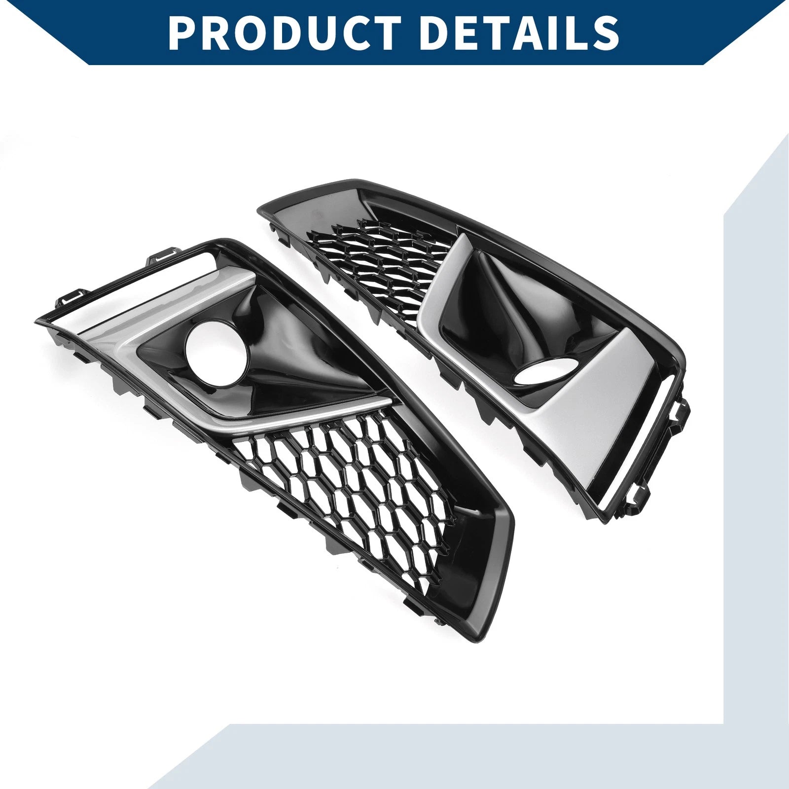 1 Pair Front Fog Light Grill for Audi A6 C7 (2012–2015) No.8WD807681J