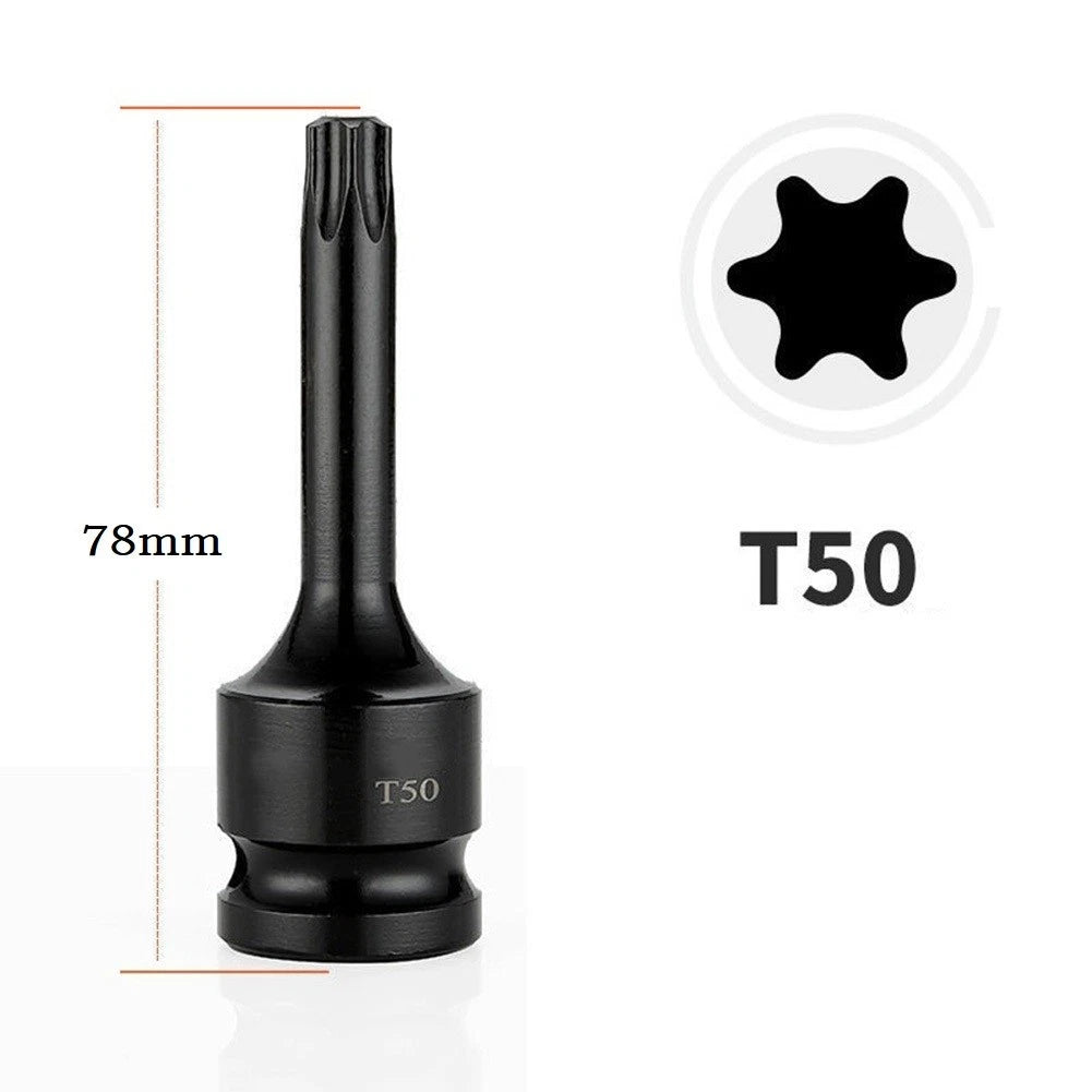 Socket Adapter for Pneumatic Tools (1/2", Hexagonal, 78mm Long)