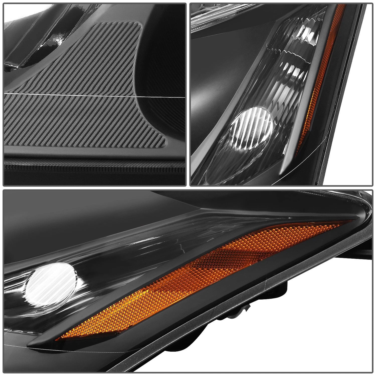 Projector Headlights for Lexus ES350 (2007–2009) - Black Housing, Amber Corner