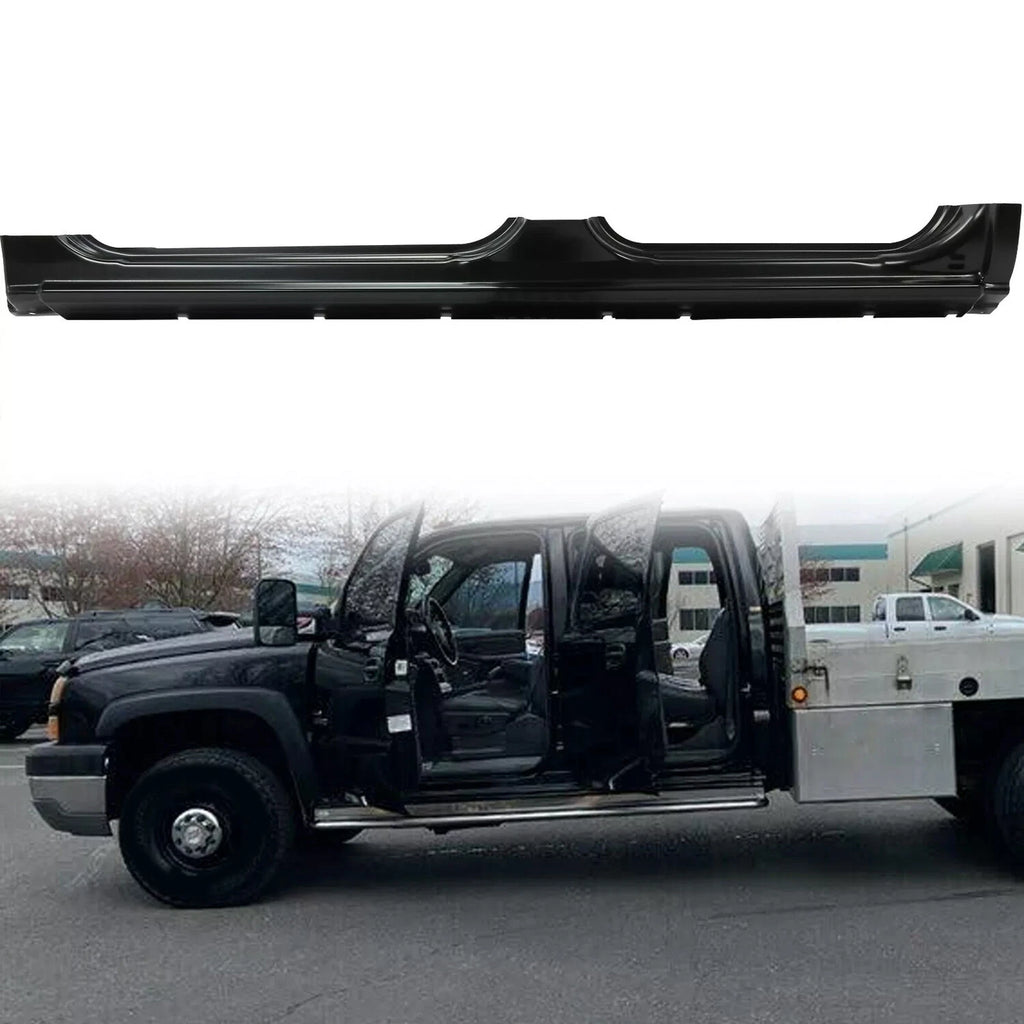 Left Rocker Panel for Chevy Silverado GMC Crew Cab (1999–2007) Black Steel