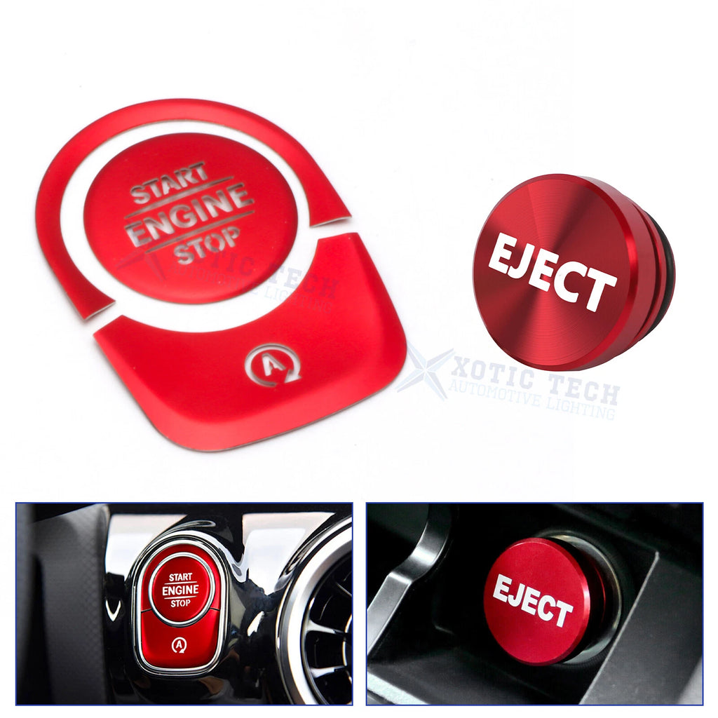Push Start & Cigarette Lighter Button Cover for Mercedes A CLA GLA GLB (2019–2024)