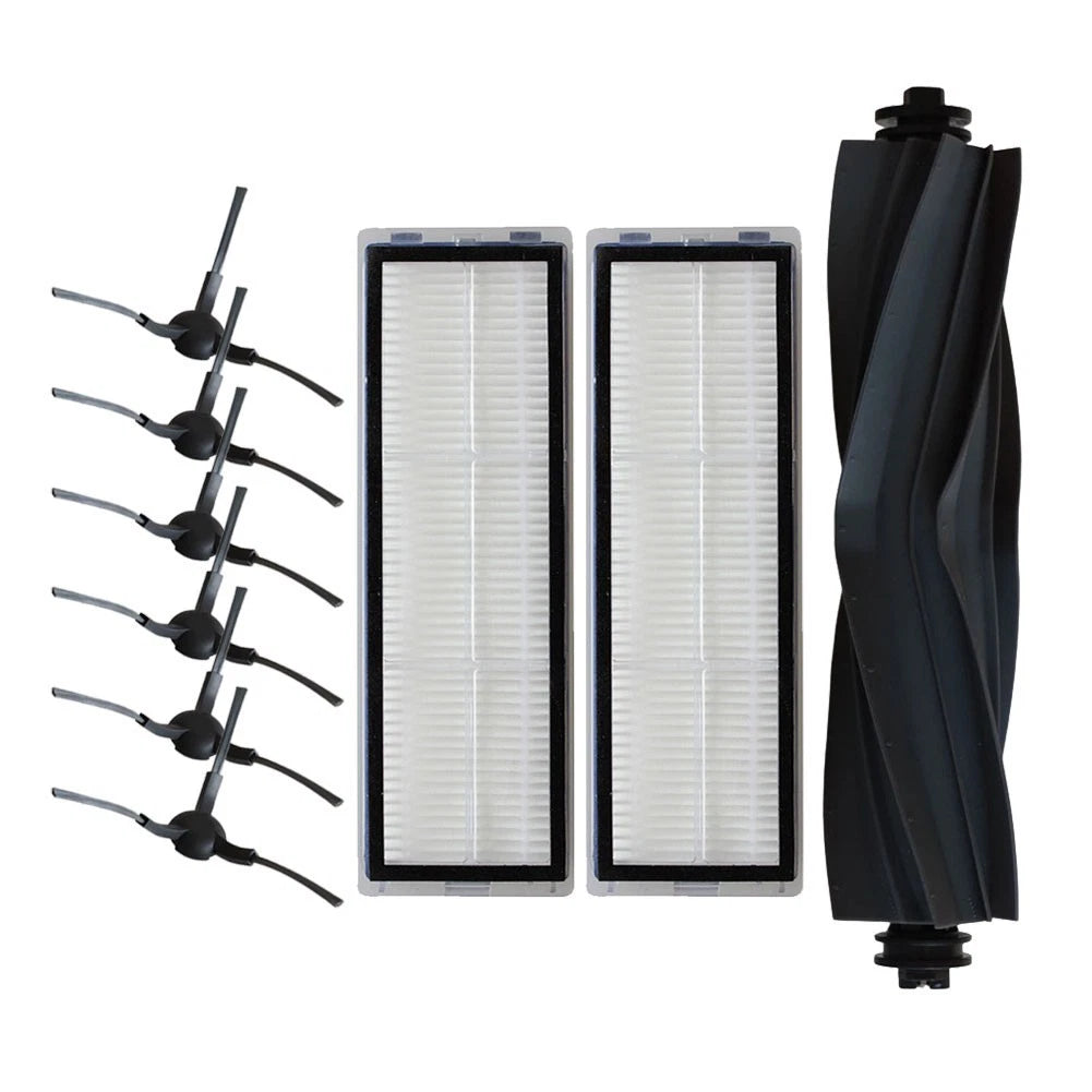 Rubber Main Brush & Silicone Side Brushes for Home Cleaning Robot Vacuum