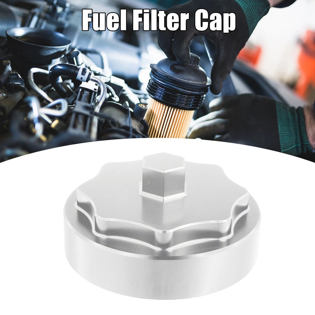 Fuel Filter Housing Cap Cover for Dodge Ram 2500 3500 (2010–2020) Silver Tone