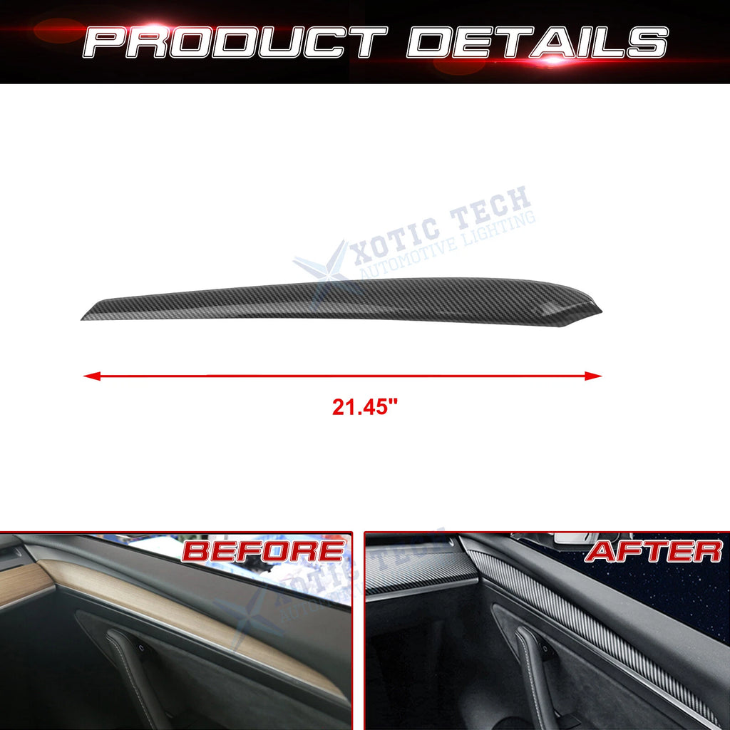 Front Door Panel Trim for Tesla Model Y (2020-2025) & Model 3 (2021-2023)
