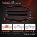 4X Side Window Rain Guards for Toyota Tacoma (2024–2025)