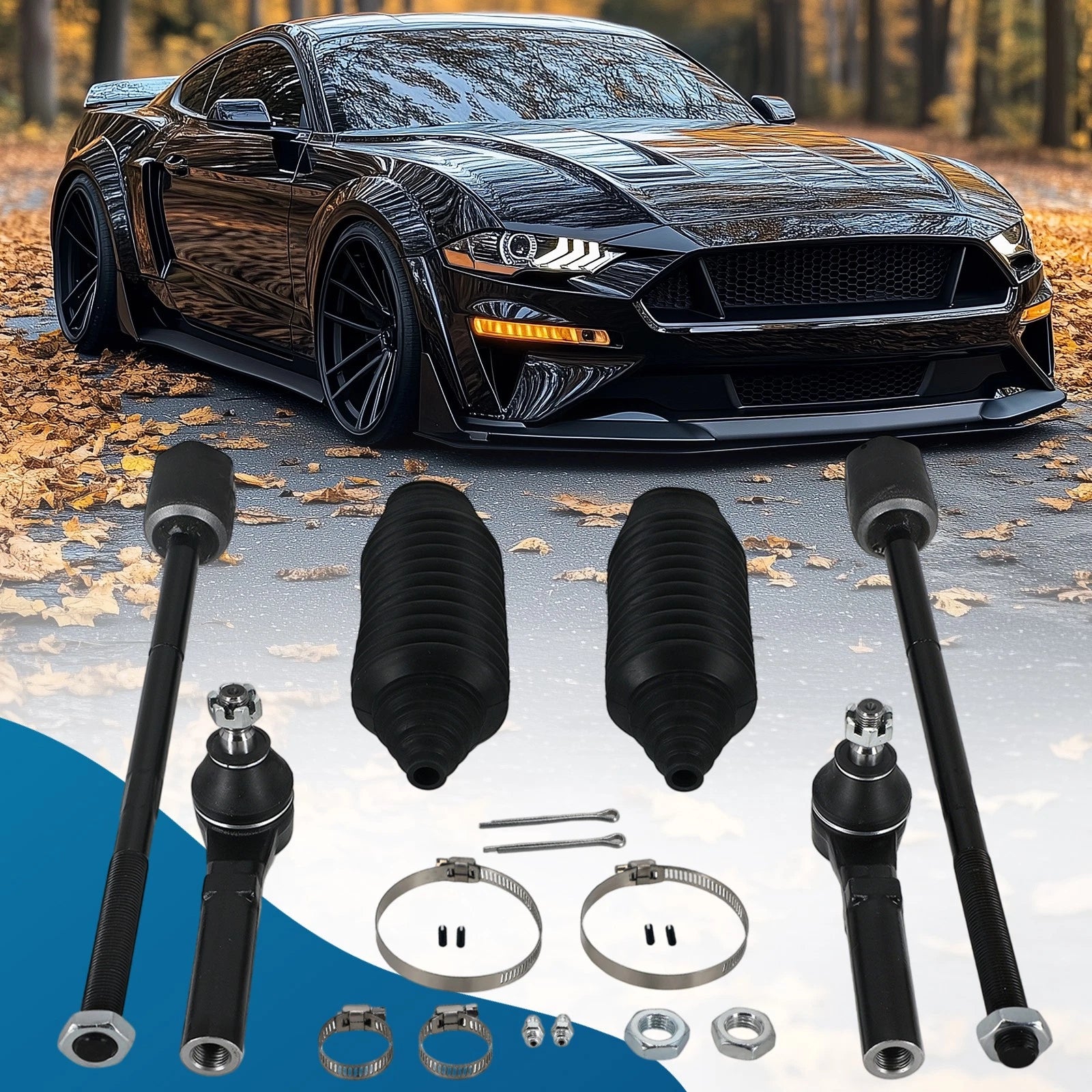 Front Inner Outer Tie Rod Set for Ford Mustang (1994–2004) EV127 ES3184