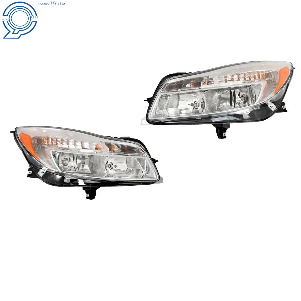 Set of 2 Chrome Housing Headlights for Buick Regal (2011–2013)
