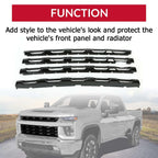 Gloss Black Grille Insert Overlay for Chevy Silverado 2500HD 3500 HD (2020-2023)