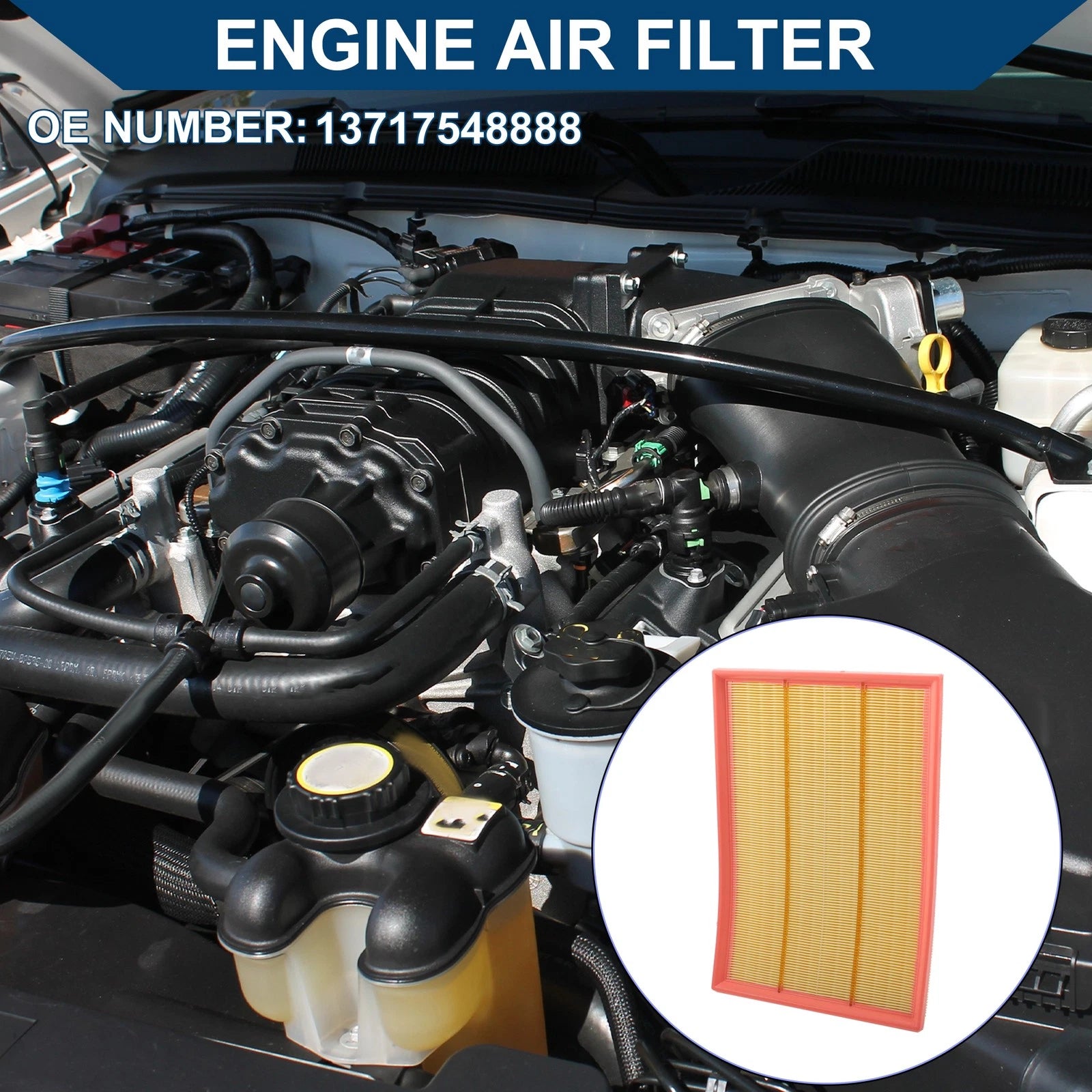 Car Engine Air Filter No. 13717548888 for BMW X5 3.0si (2007–2008)