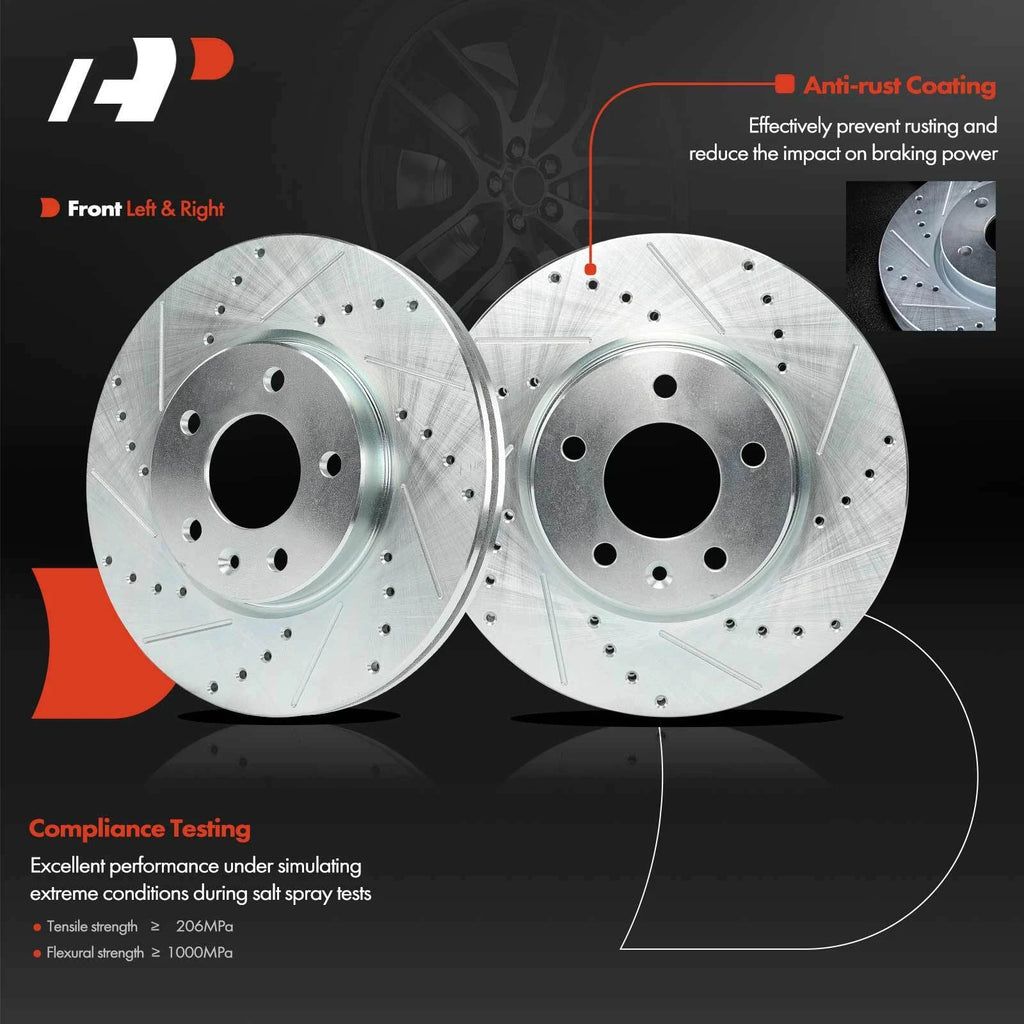 Set of 4 Drilled Brake Rotors for Chevy Equinox (2018–2023) Malibu GMC
