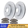 Front Drilled Rotors + Brake Pads for Dodge Charger Challenger (2006–2023)