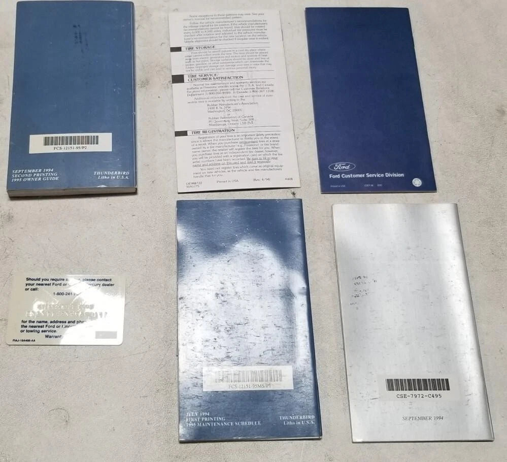 Owners Manual Collection for Ford Thunderbird (1995)