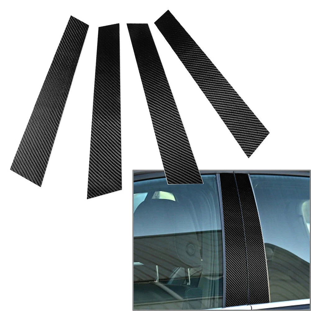 Carbon Fiber Black B-Pillars Cover Trim for VW Golf 8 (2021-2023)