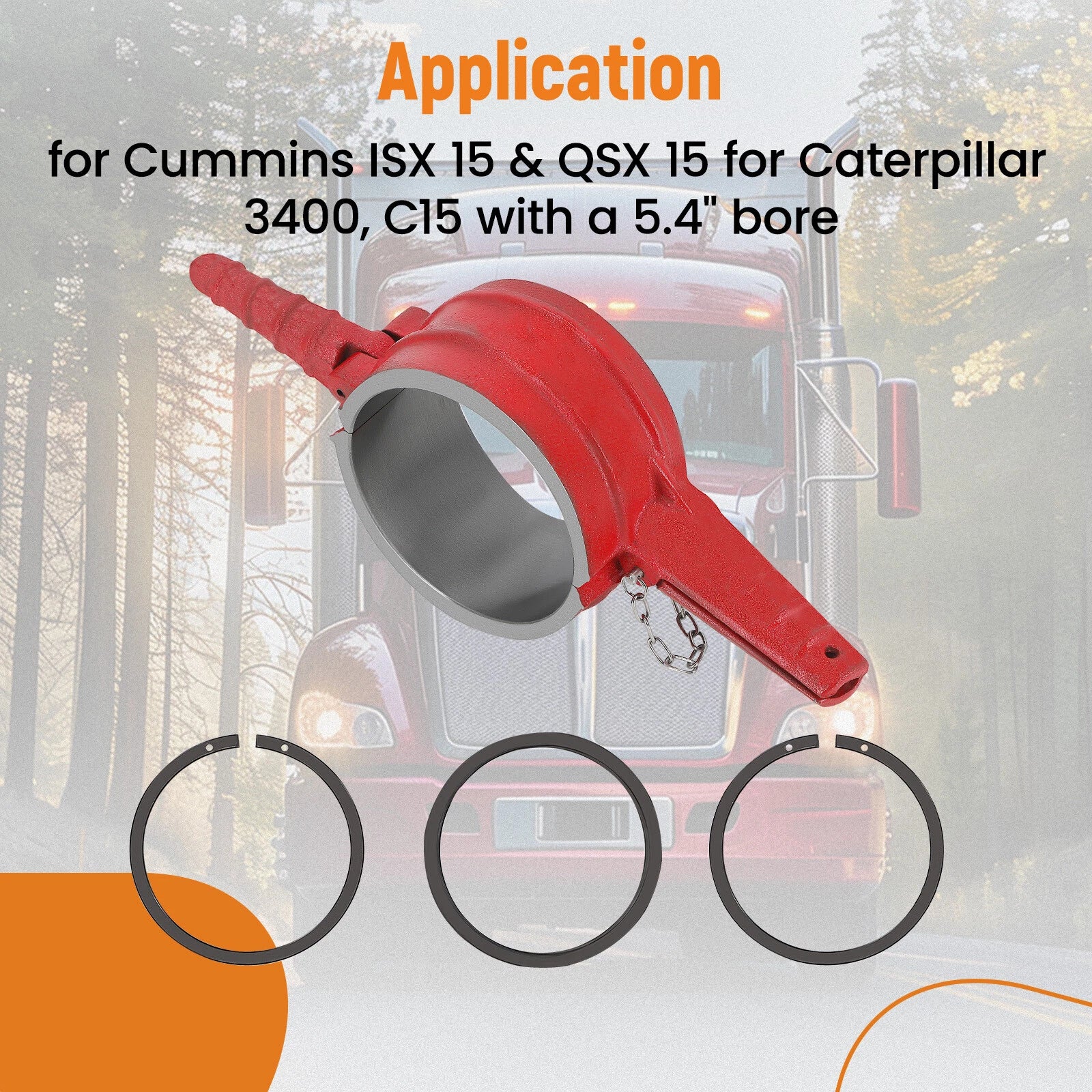 5.4" Bore Piston Ring Compressor w/ Anti-Polishing Ring for Cummins ISX QSX (2007–2023)