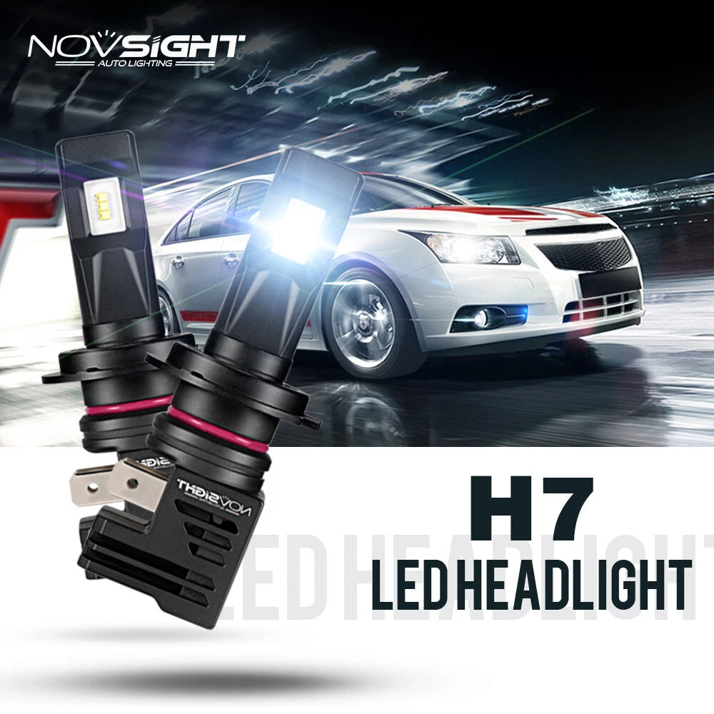 2X H7 LED Headlight Bulbs for NOVSIGHT (6000K, 55W)