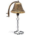Dinner Bell Wall Hanging Mount Solid Iron Decoration Gold Small