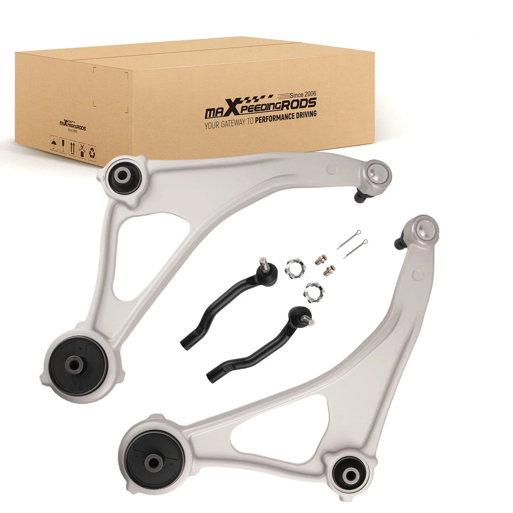 Front Lower Control Arms w/ Ball Joint Outer Tie Rods for Nissan Altima Maxima (2002–2018)