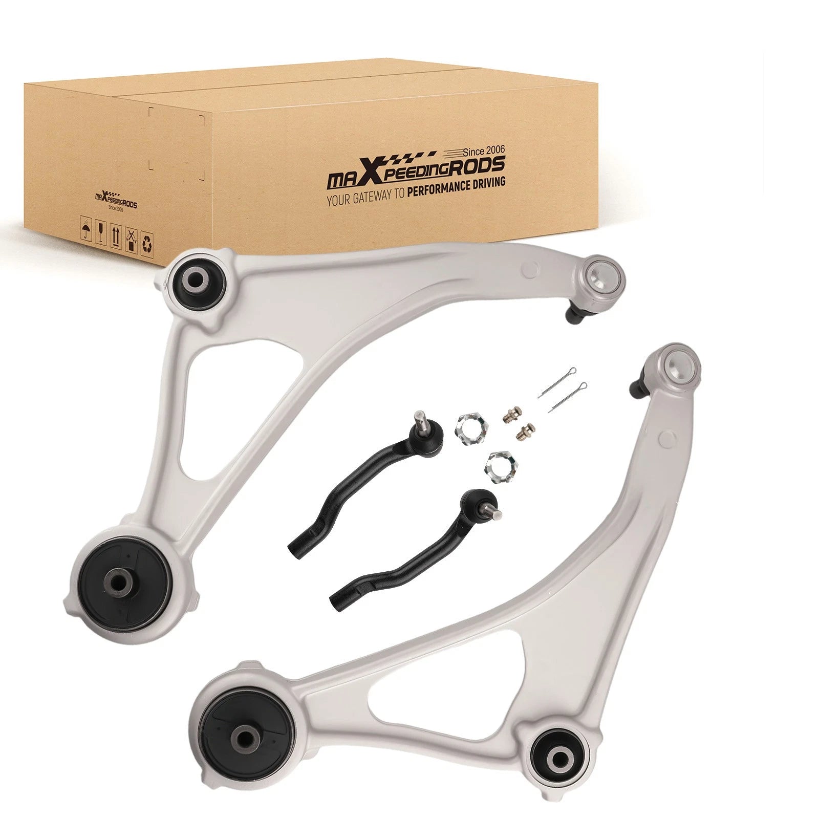 Front Lower Control Arms w/ Ball Joint Outer Tie Rods for Nissan Altima Maxima (2002–2018)