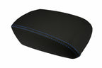 Console Lid Armrest Cover for Ford Focus (2012–2018) Carbon Fiber Blue Stitch