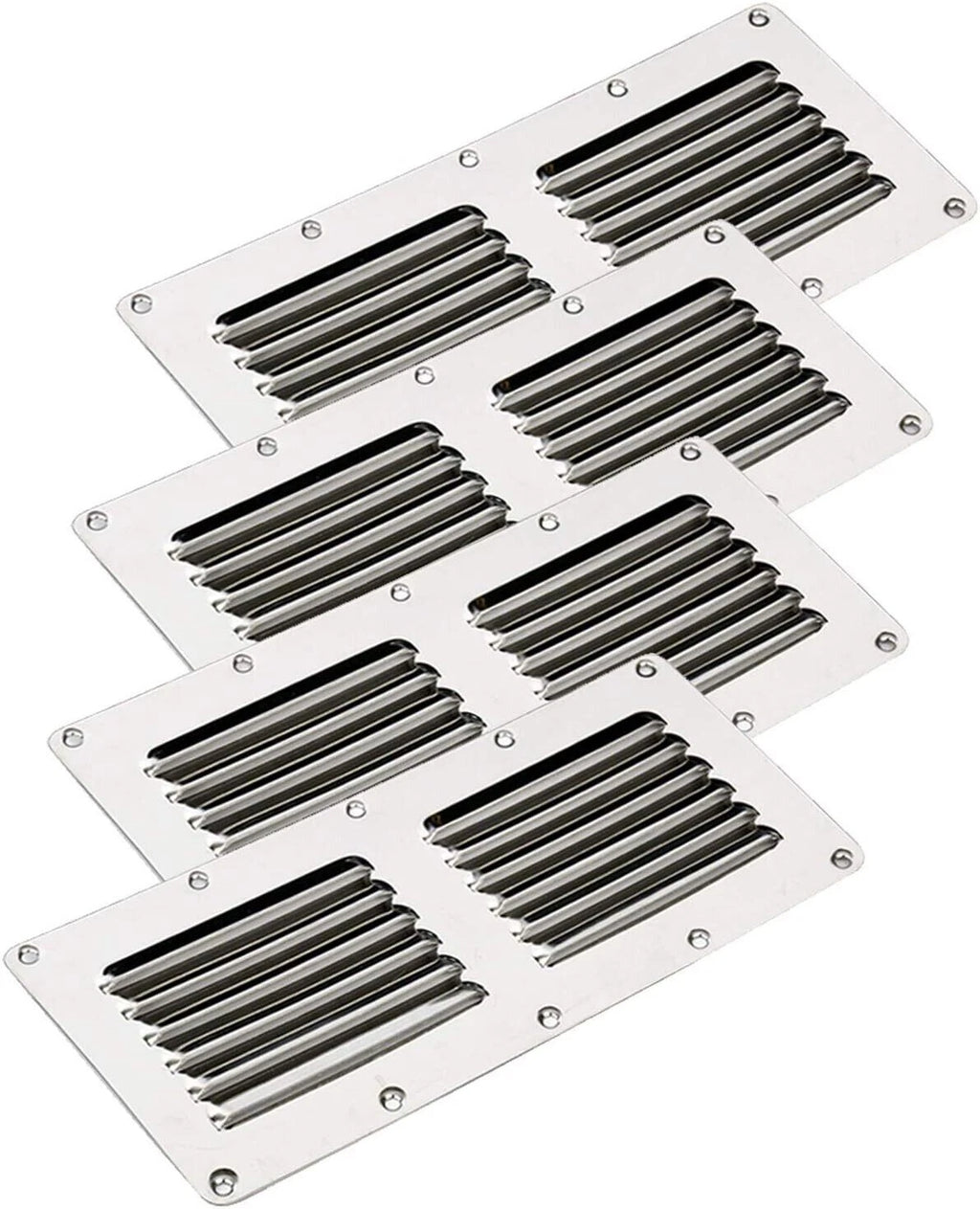 4X Stainless Steel Louvered Vent Grill Cover 4.5" X 9" for Automotive