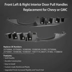 Interior Pull Door Handle Kit for Chevy Express GMC Savana (2003–2019)