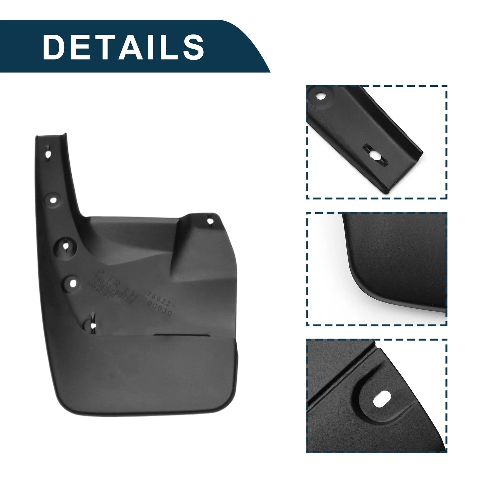 Set of 4 Mud Flaps Splash Guards for Toyota Land Cruiser Prado FJ150 (2010–2018)