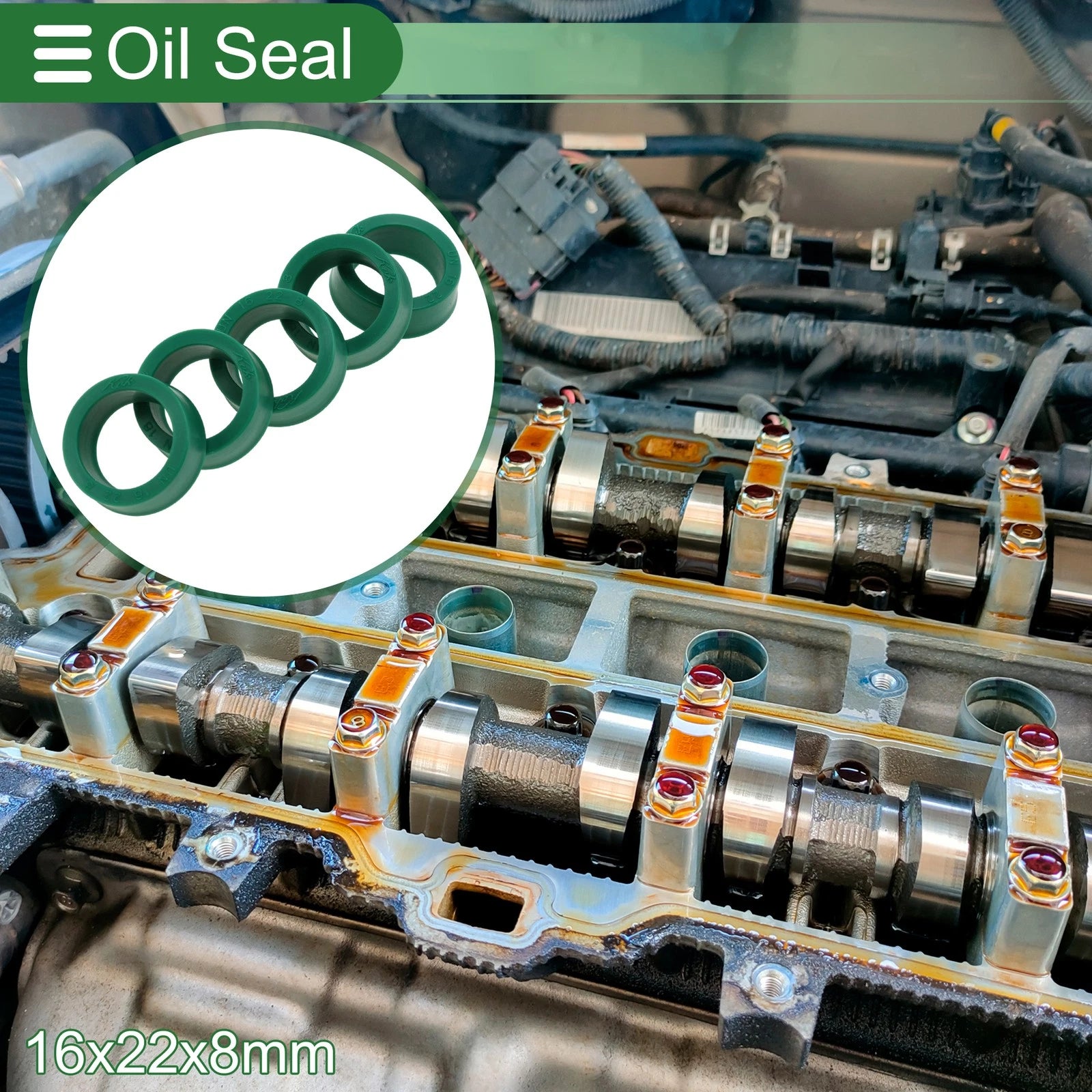 Set of 5 Oil Seal Ring 16x22x8mm for Rotary Shaft (High Pressure)