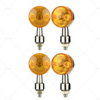 Set of 4 Chrome Motorcycle Turn Signal Lights Amber Indicators for Harley (2002–)