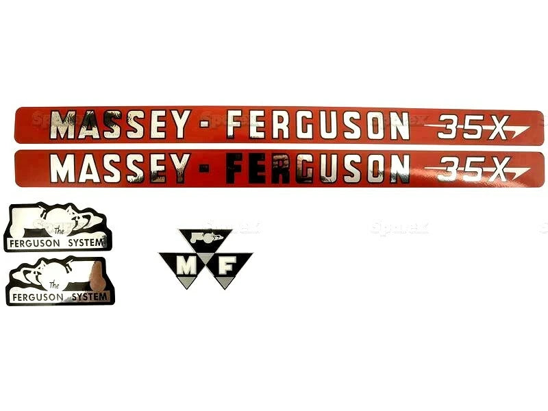 Bonnet Decal Set for Massey Ferguson 35x Tractors (1956–1975)