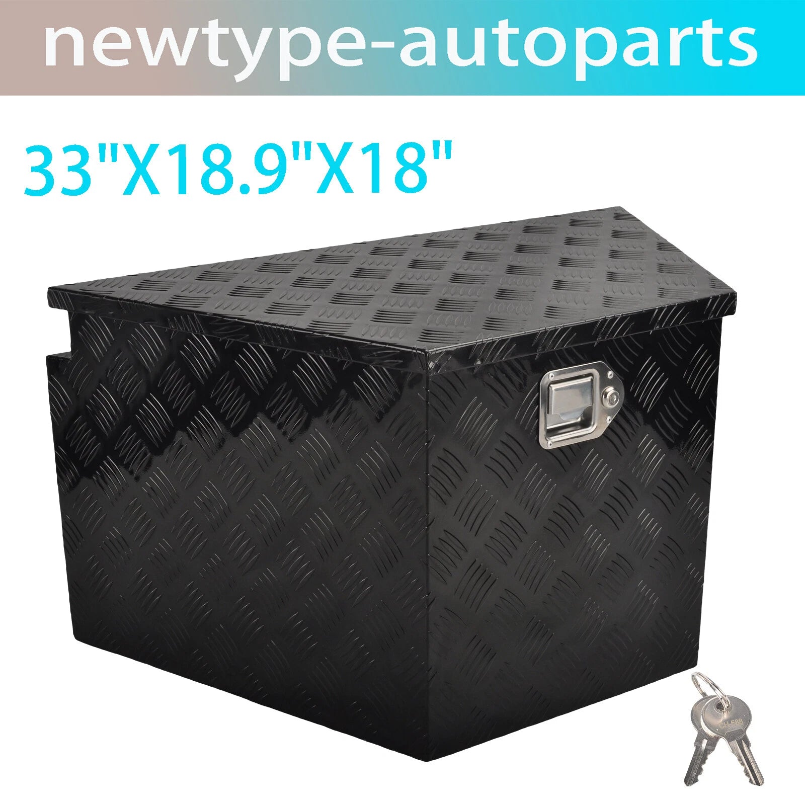 Black Aluminum Tool Box for Pickup Truck (33"x18.9"x18")