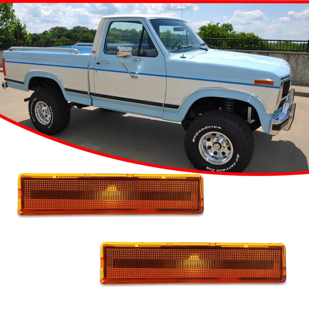 Amber Lens Front Side Marker Lights for Ford Bronco F150 F250 F350