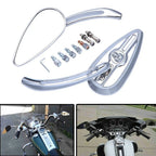 Chrome Skull Head Rearview Mirrors for Harley-Davidson Fatboy (1990-2023)