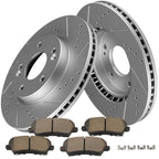 Set of 2 Front Brake Rotors & Ceramic Pads for Kia Forte S/L (2017–2018)