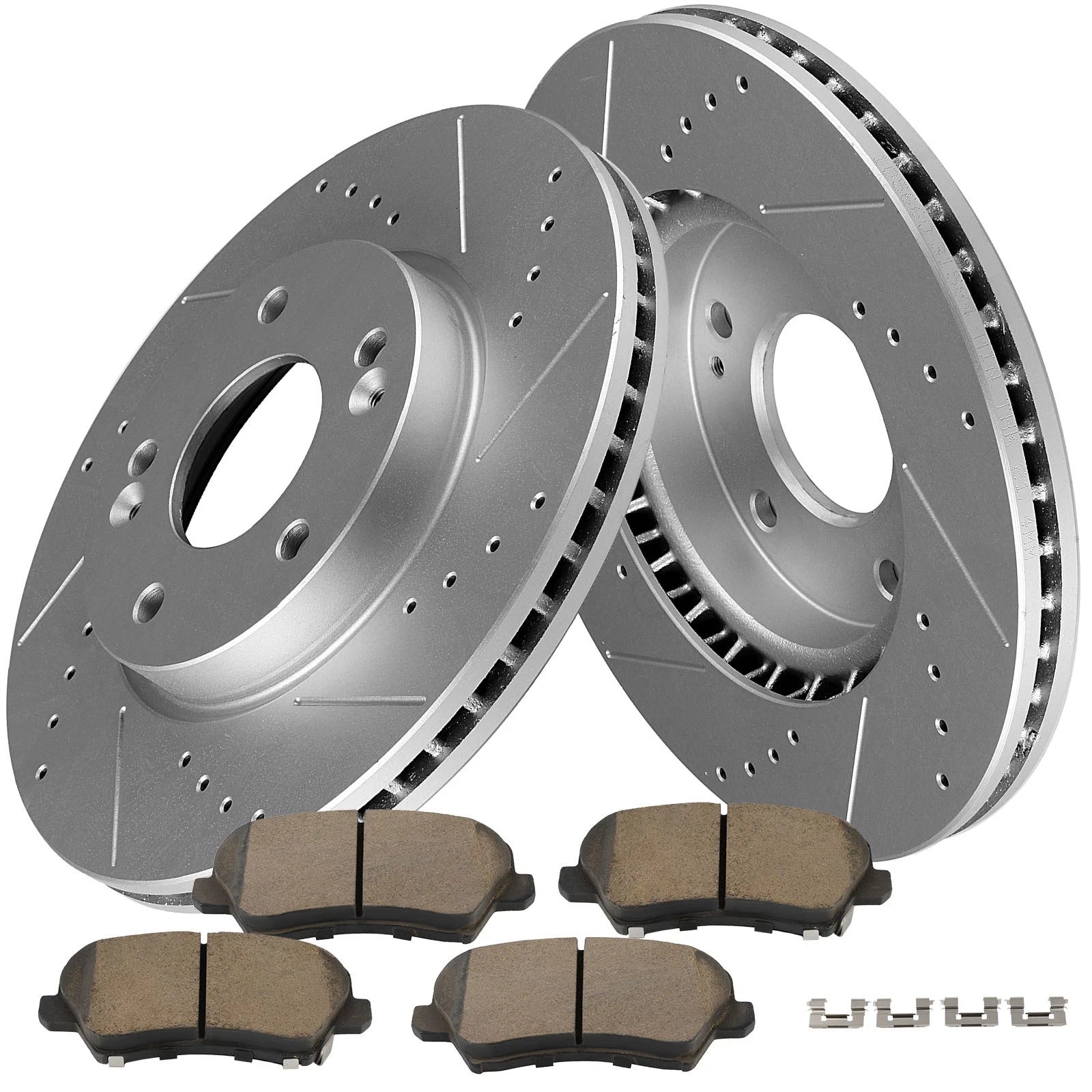 Set of 2 Front Brake Rotors & Ceramic Pads for Kia Forte S/L (2017–2018)
