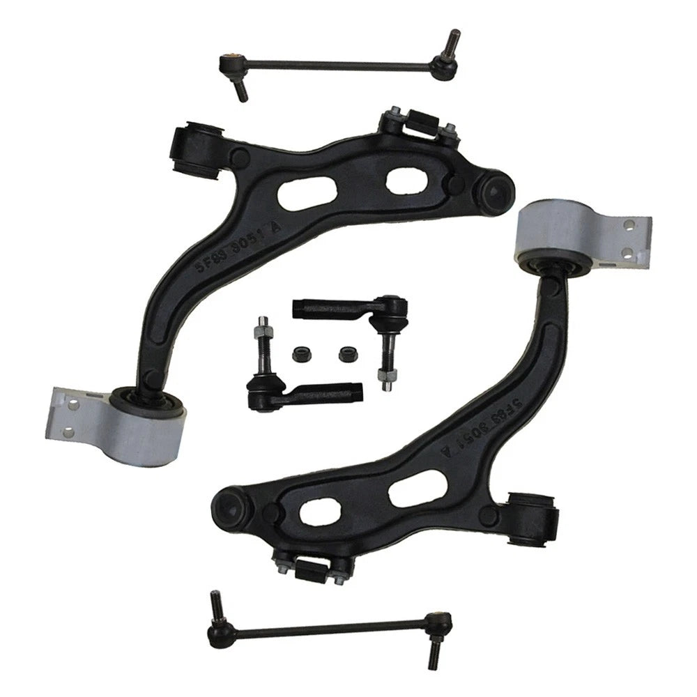 Set of 6 Front Lower Control Arms Tie Rods for Ford Flex Taurus (2010-2012)