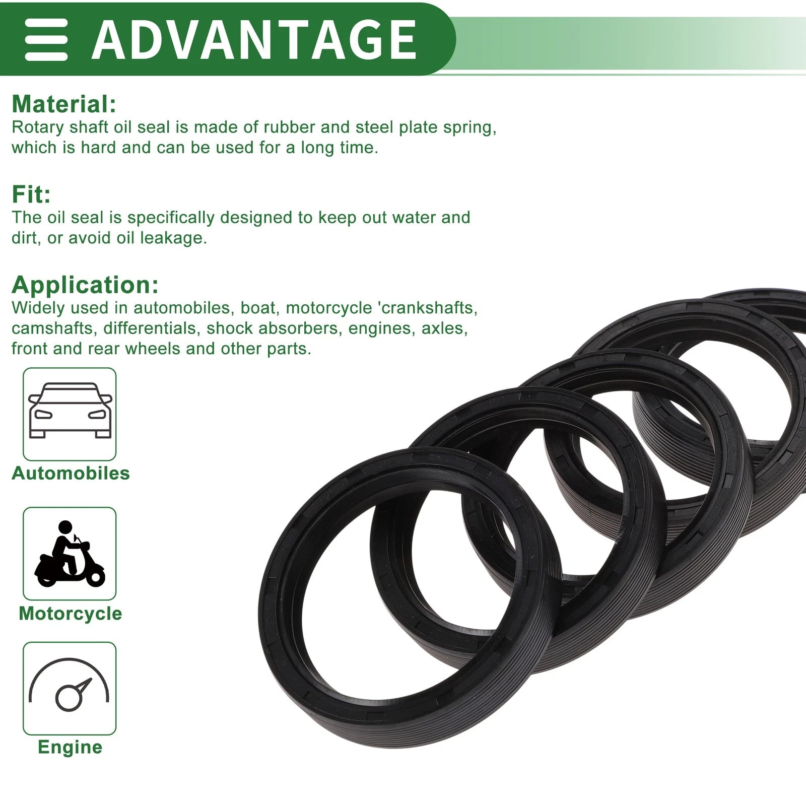 Set of 5 Oil Seals NBR Rubber 50x62x12mm for Various Models 