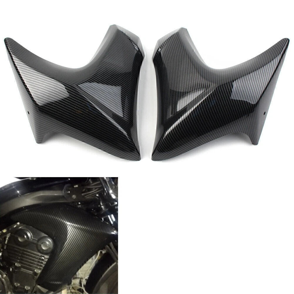 2X Radiator Cap Fairing Compression Plate Carbon Fiber for Kawasaki ER6N (2012–2016)