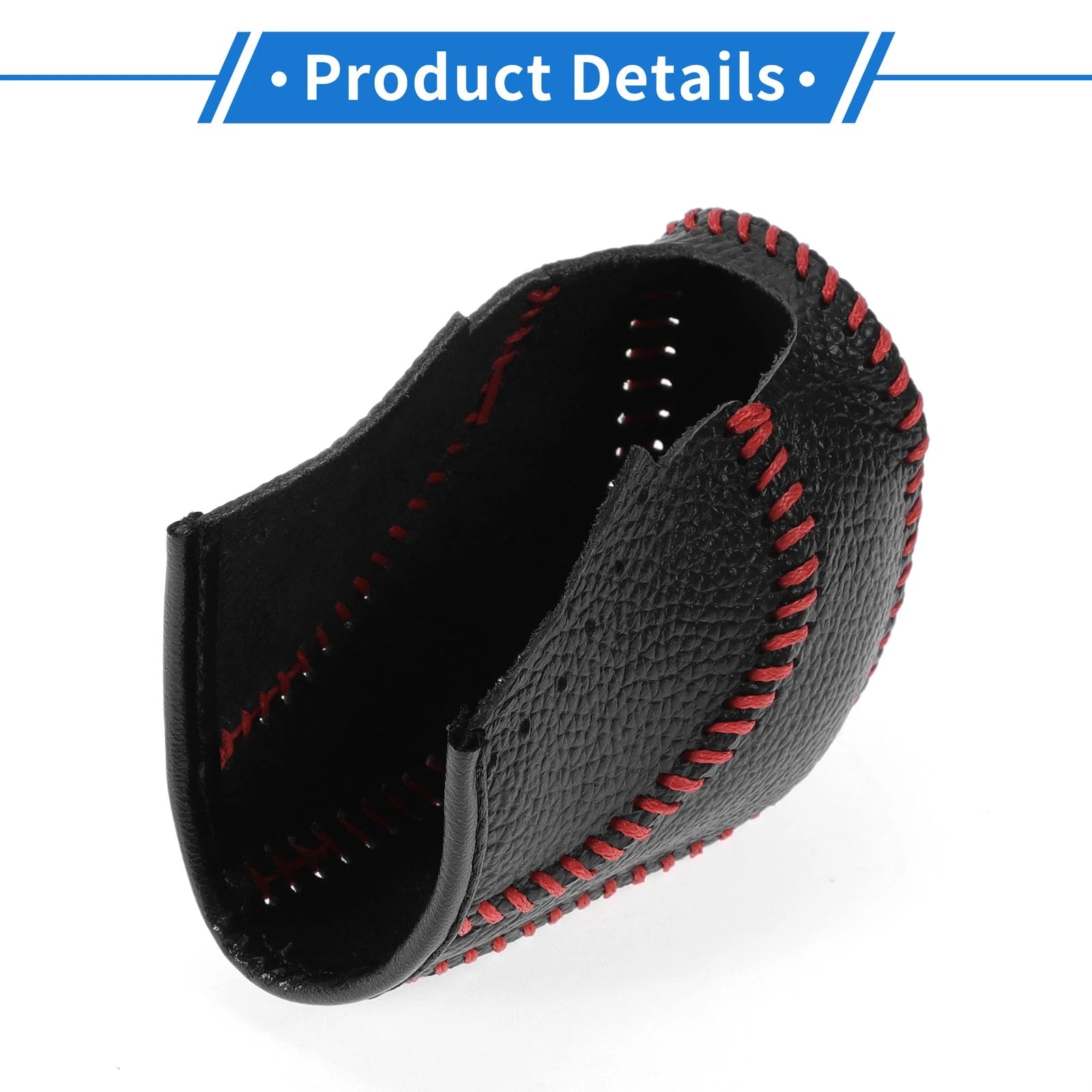 Set of 1 Gear Shift Knob Cover for Volkswagen Golf (2015–2019) Pebbled Black Red