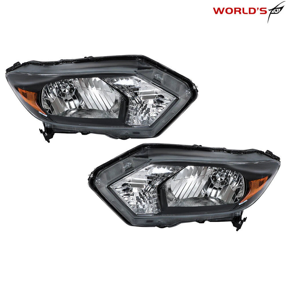 Set of 2 Black Halogen Headlights for Honda HR-V (2016–2018)
