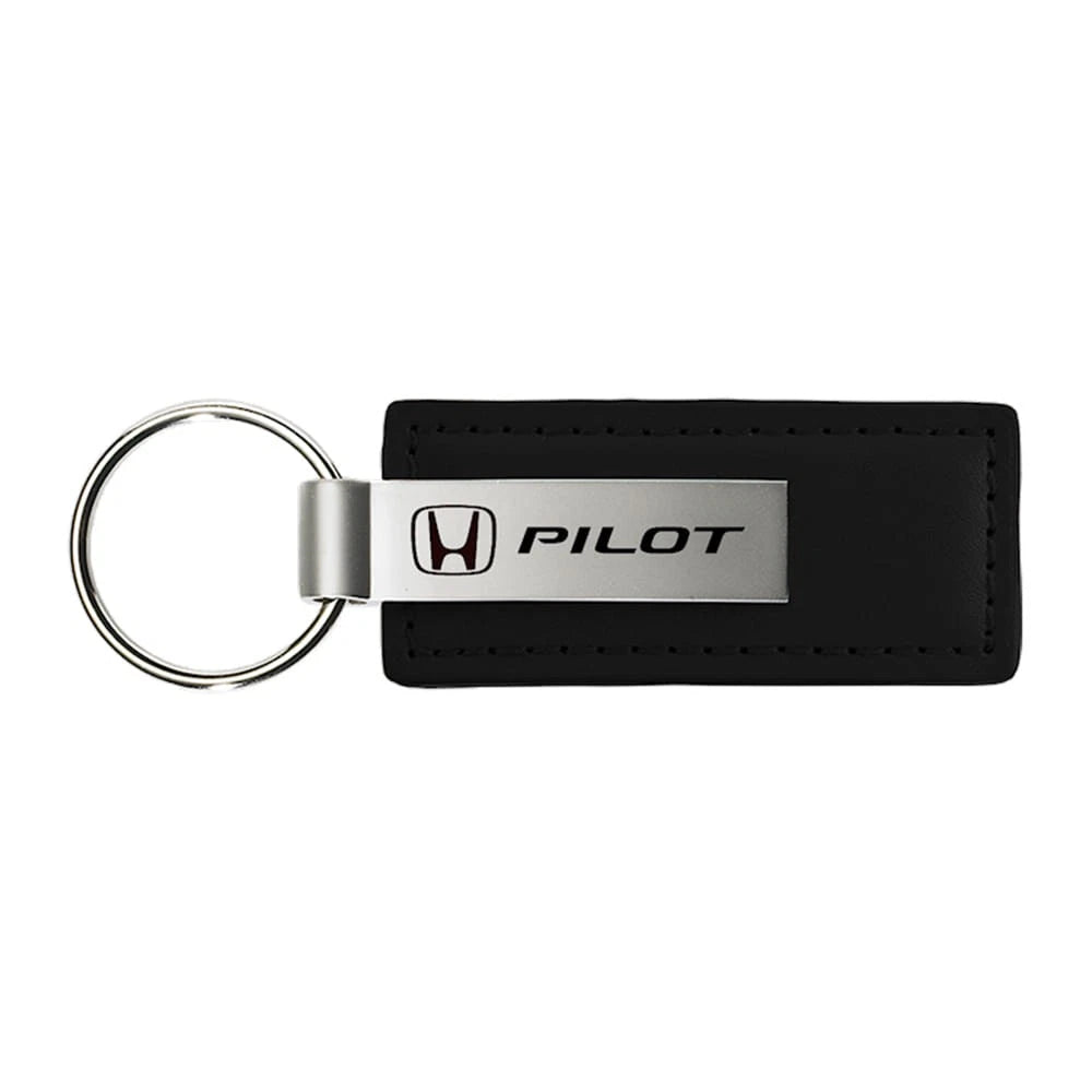 Black Leather Keychain KC1540.PIL - Officially Licensed for Honda Pilot