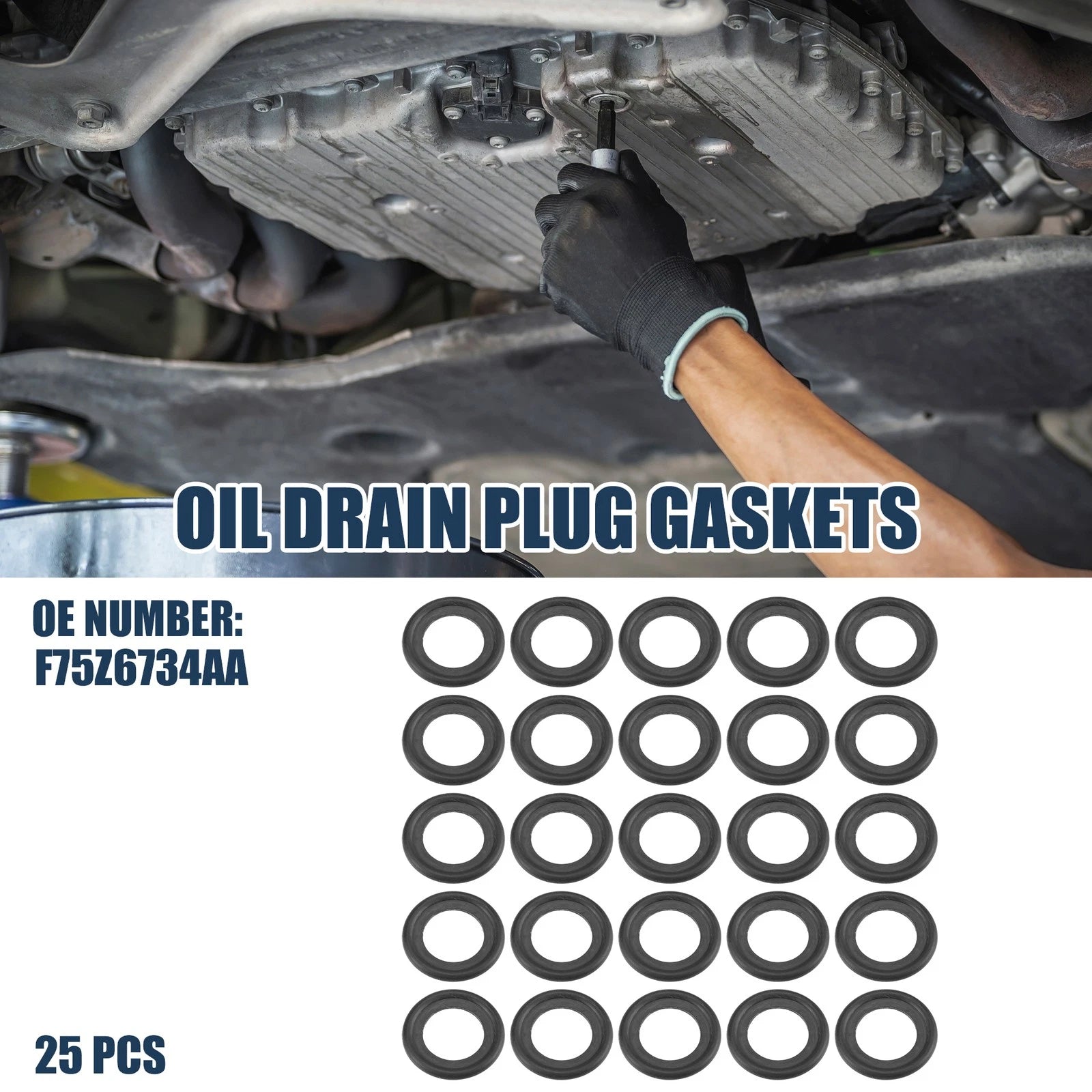 25pcs Oil Drain Plug Gaskets 14mm ID No.F75Z6734AA for Ford Crown Victoria (1992–2011)