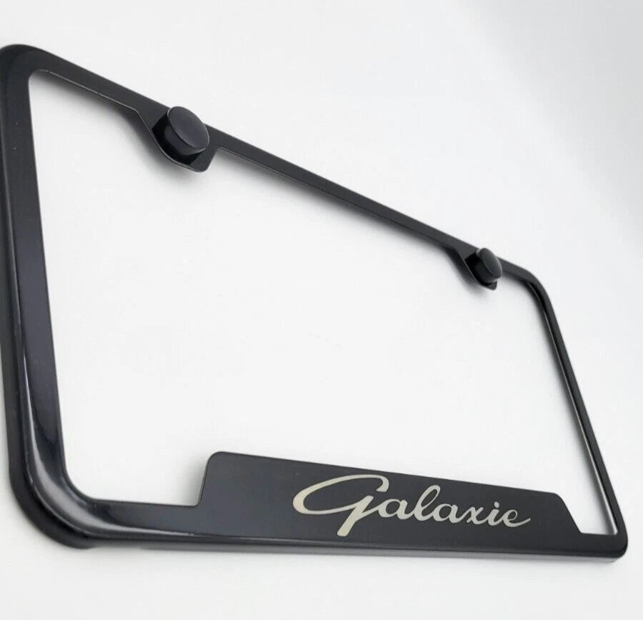 License Plate Frame Stainless Notched Black for Ford Galaxie (1960–1968)
