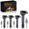 Set of 4 Ignition Coils + Spark Plugs for Honda Civic L4 1.8L (2006–2011) UF582