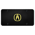 Gold Logo on Black License Plate - Officially Licensed for Acura